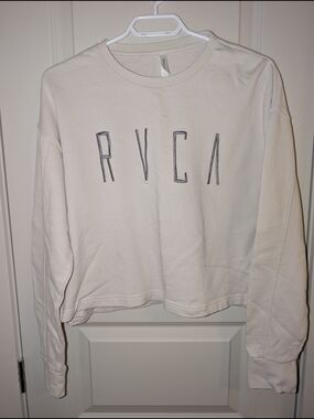 RVCA Light Gray Logo Crewneck Sweatshirt